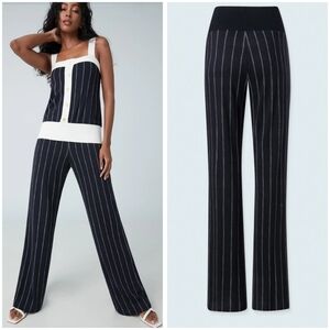 Iris Setlakwe Stripe Wide Leg Pants Black XL